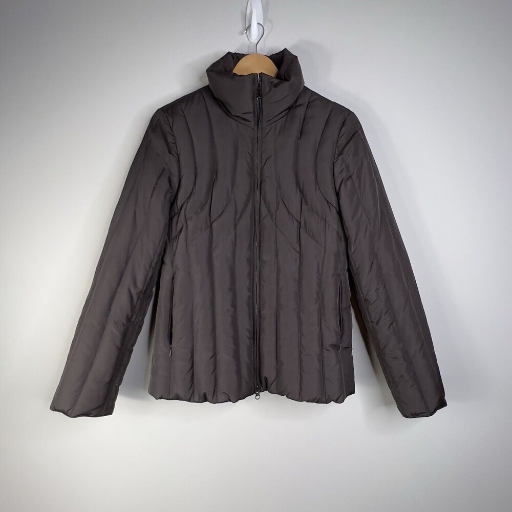 Kenneth Cole Reaction Zip Up Puffer Down Jacket Brown Size M Outdoor